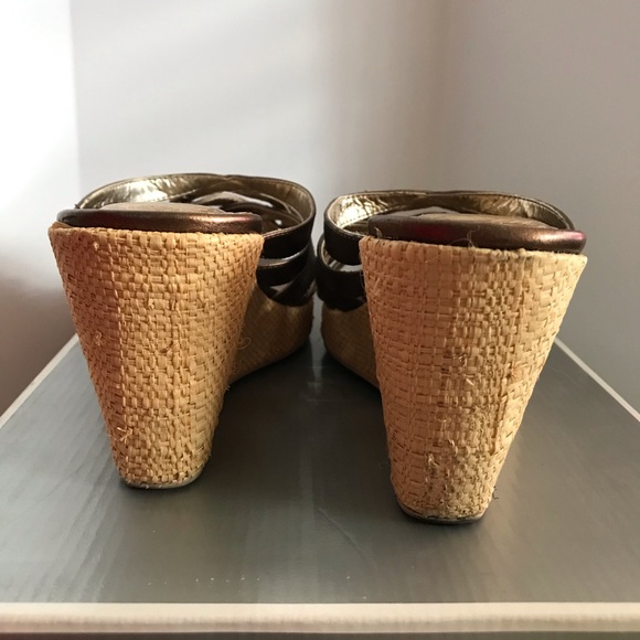 Cloud walker bronze trinity wedge slip on sandal 8W - Picture 3 of 16